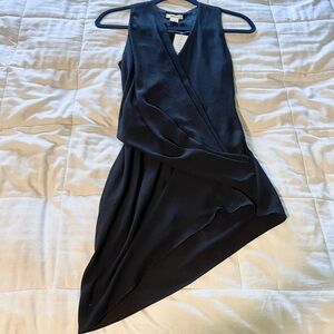 NWT Helmut Lang Asymmetric Black Draped Blouse